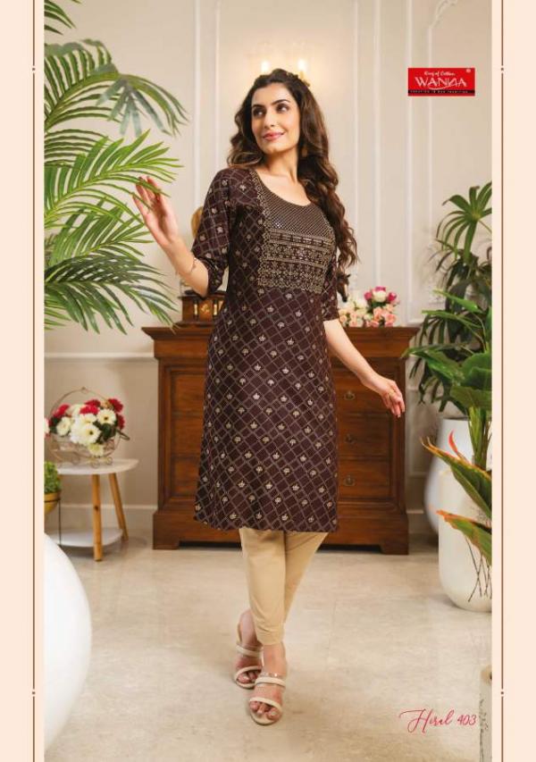 Wanna Hiral 4 Embroidery Wear Rayon Designer Kurti Collection